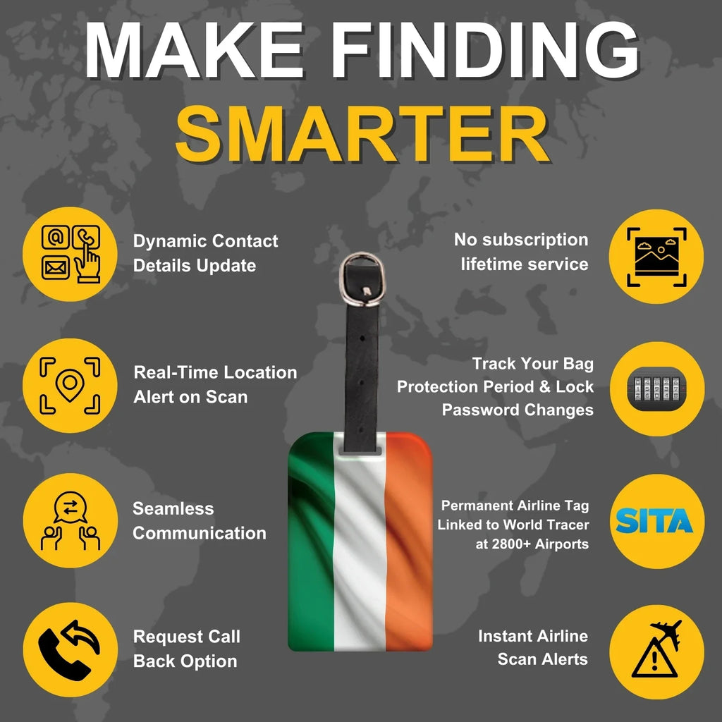 Smart Bag Security Tag - India flag colours [Pack 2]